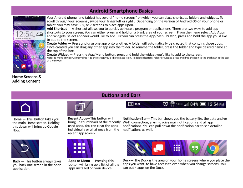 Android Smartphone Basics Buttons and Bars