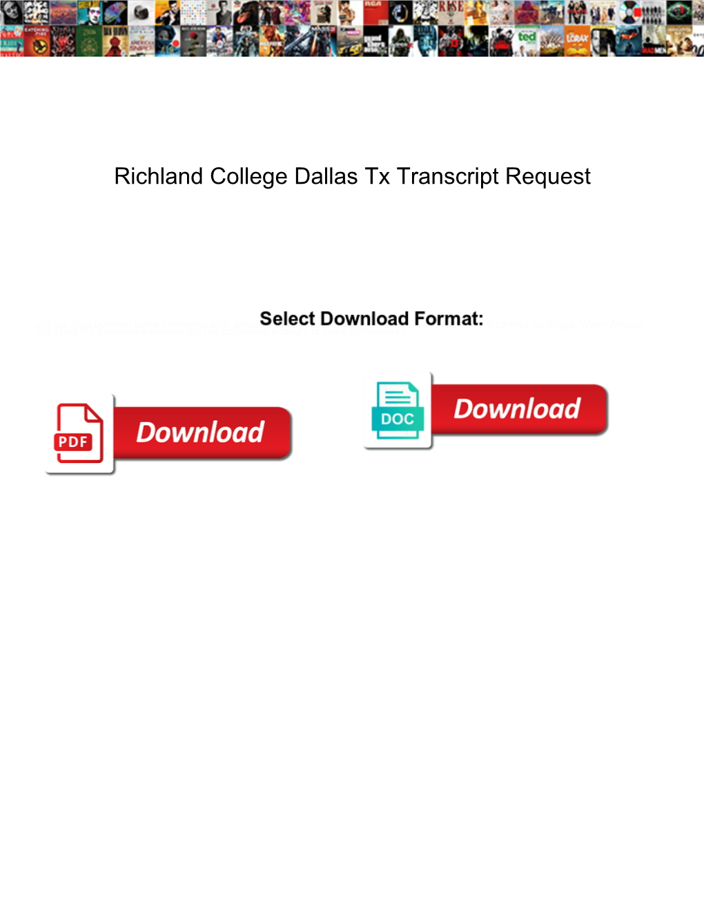 Richland College Dallas Tx Transcript Request