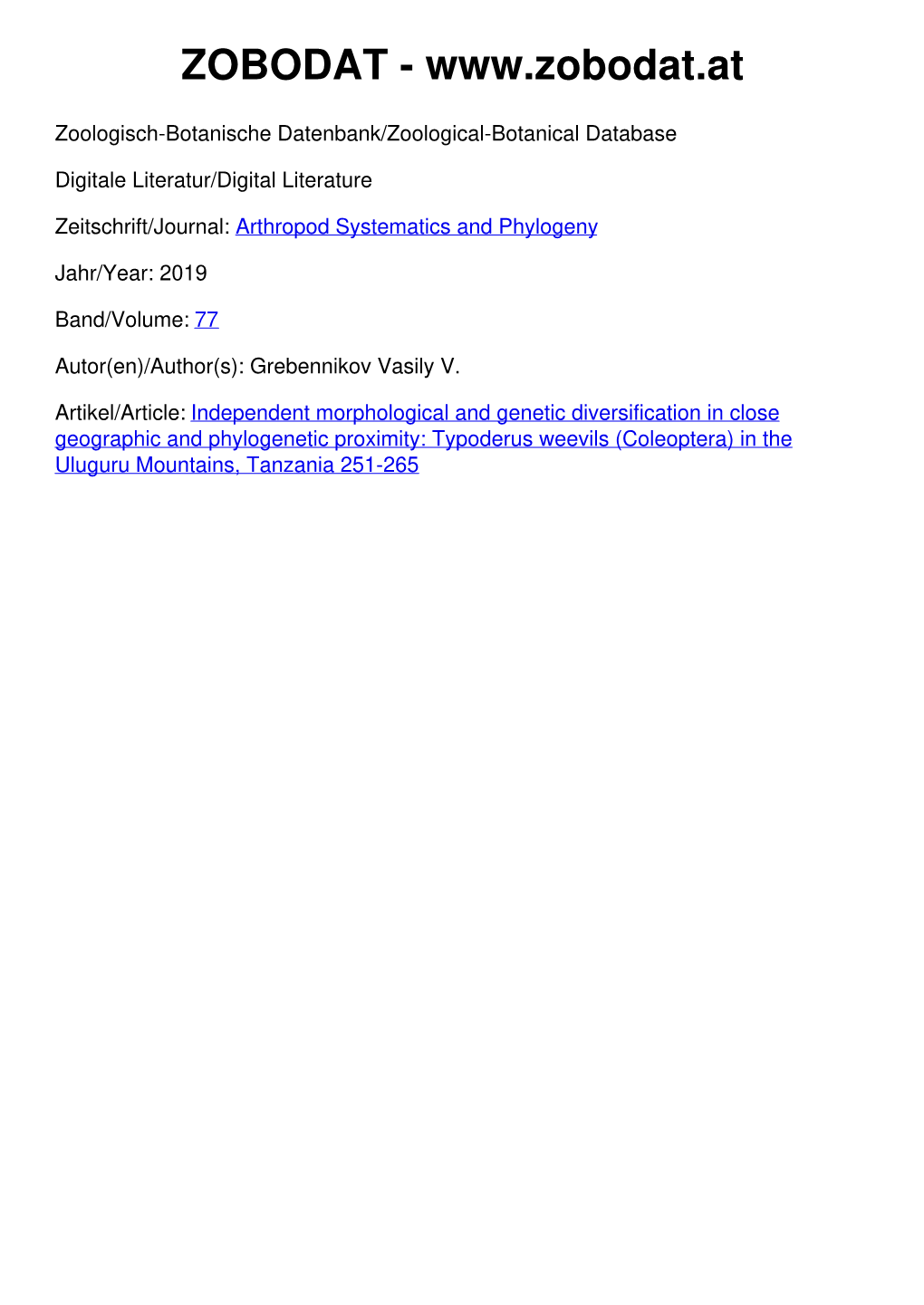 Independent Morphological and Genetic Diversification In