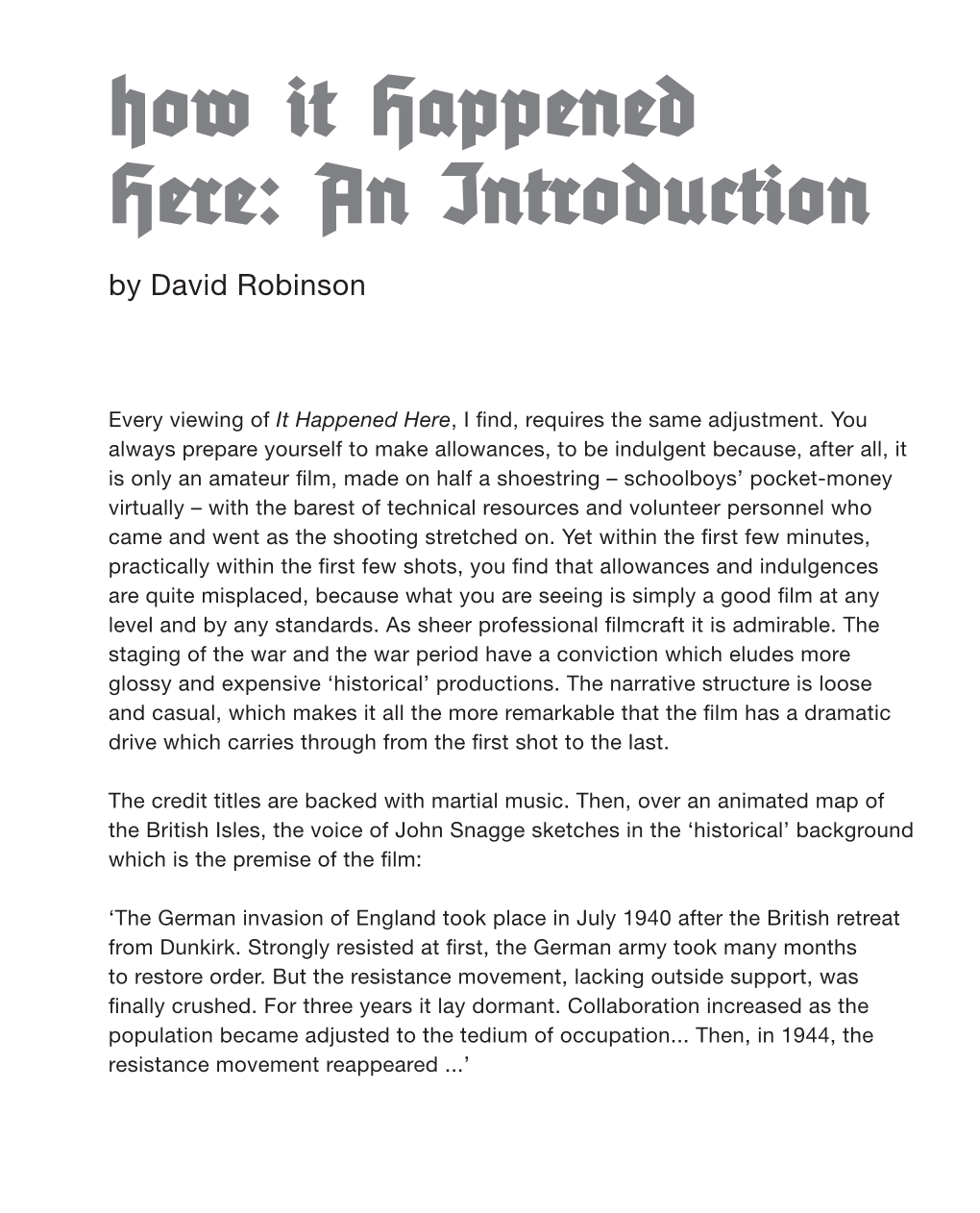 An Introduction by David Robinson