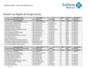 Alternative Hospital List