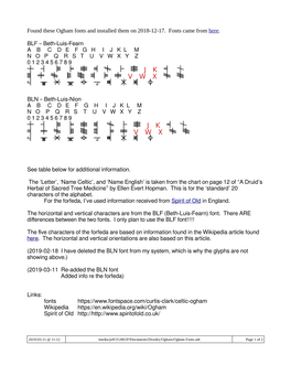 Ogham Fonts and Installed Them on 2018-12-17