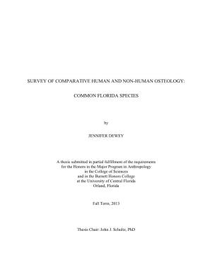 Survey of Comparative Human and Non-Human Osteology: Common Florida Species