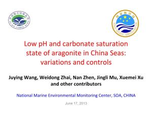 Low Ph and Carbonate Saturation State of Aragonite in China Seas: Variations and Controls