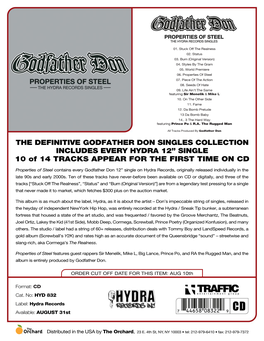 HYD 832 GODFATHER DON Properties of Steel CD