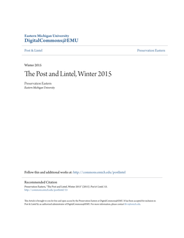 The Post and Lintel, Winter 2015