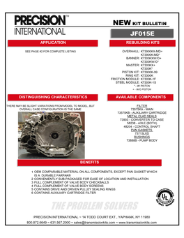 Jf015e Application Rebuilding Kits