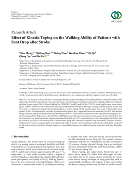 Effect of Kinesio Taping on the Walking Ability of Patients with Foot Drop After Stroke
