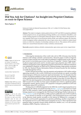 An Insight Into Preprint Citations En Route to Open Science