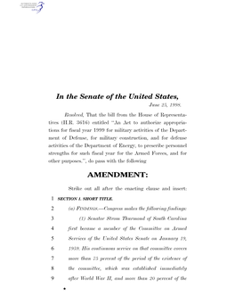 In the Senate of the United States, AMENDMENT
