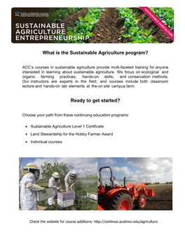 What Is the Sustainable Agriculture Program?