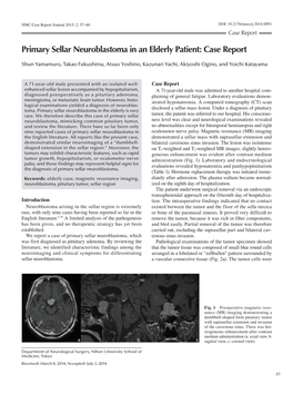 Primary Sellar Neuroblastoma in an Elderly Patient: Case Report