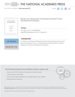 Review and Assessment of Planetary Protection Policy Development Processes