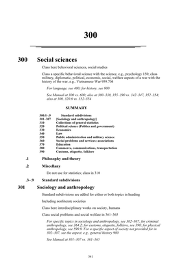 300 Social Sciences