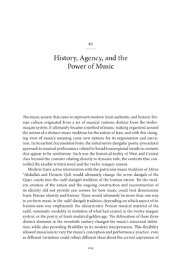 History, Agency, and the Power of Music