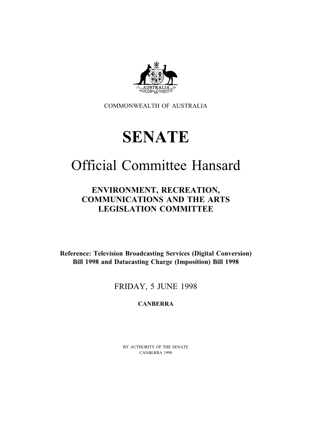 SENATE Official Committee Hansard