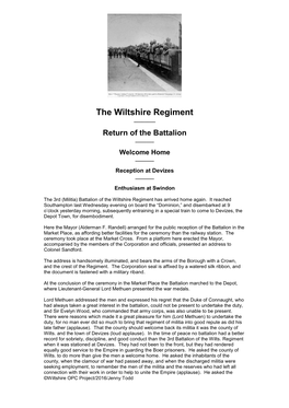 The Wiltshire Regiment ______
