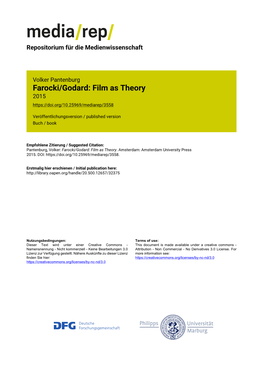 Farocki/Godard: Film As Theory 2015