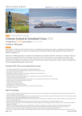 Ultimate Iceland & Greenland Cruise 2020
