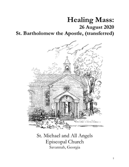 Healing Mass: 26 August 2020 St
