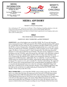 Media Advisory