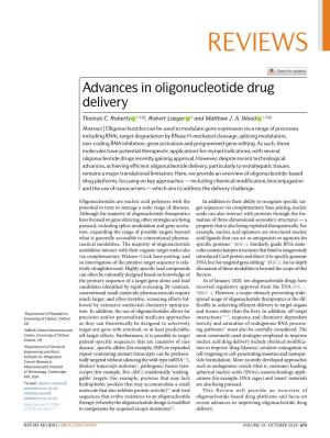 Advances in Oligonucleotide Drug Delivery