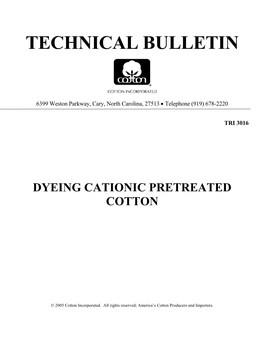 Dyeing Cationic Pretreated Cotton