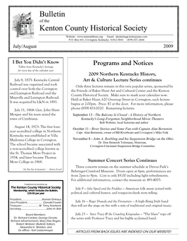 Bulletin Kenton County Historical Society