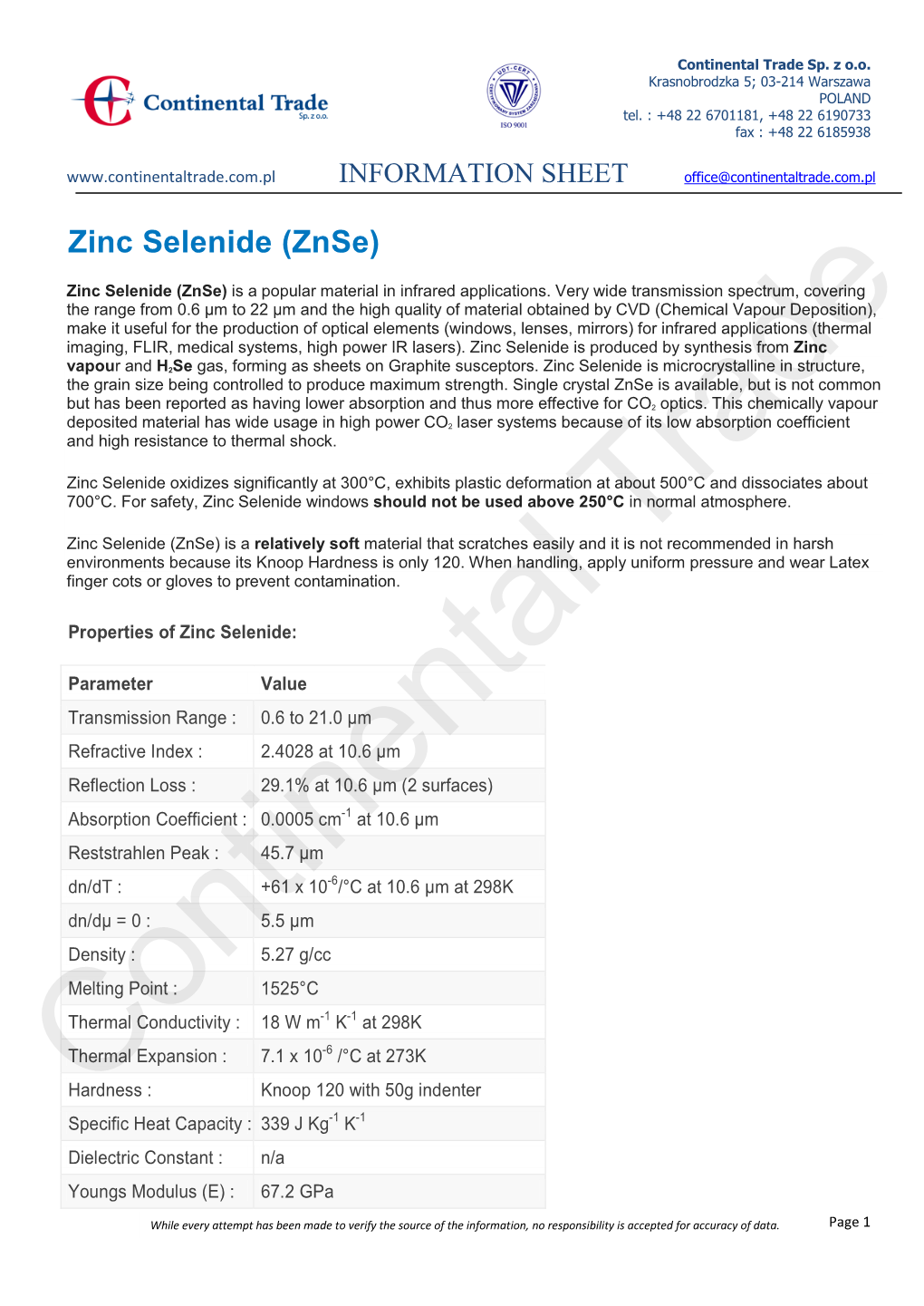 Zinc Selenide (Znse)