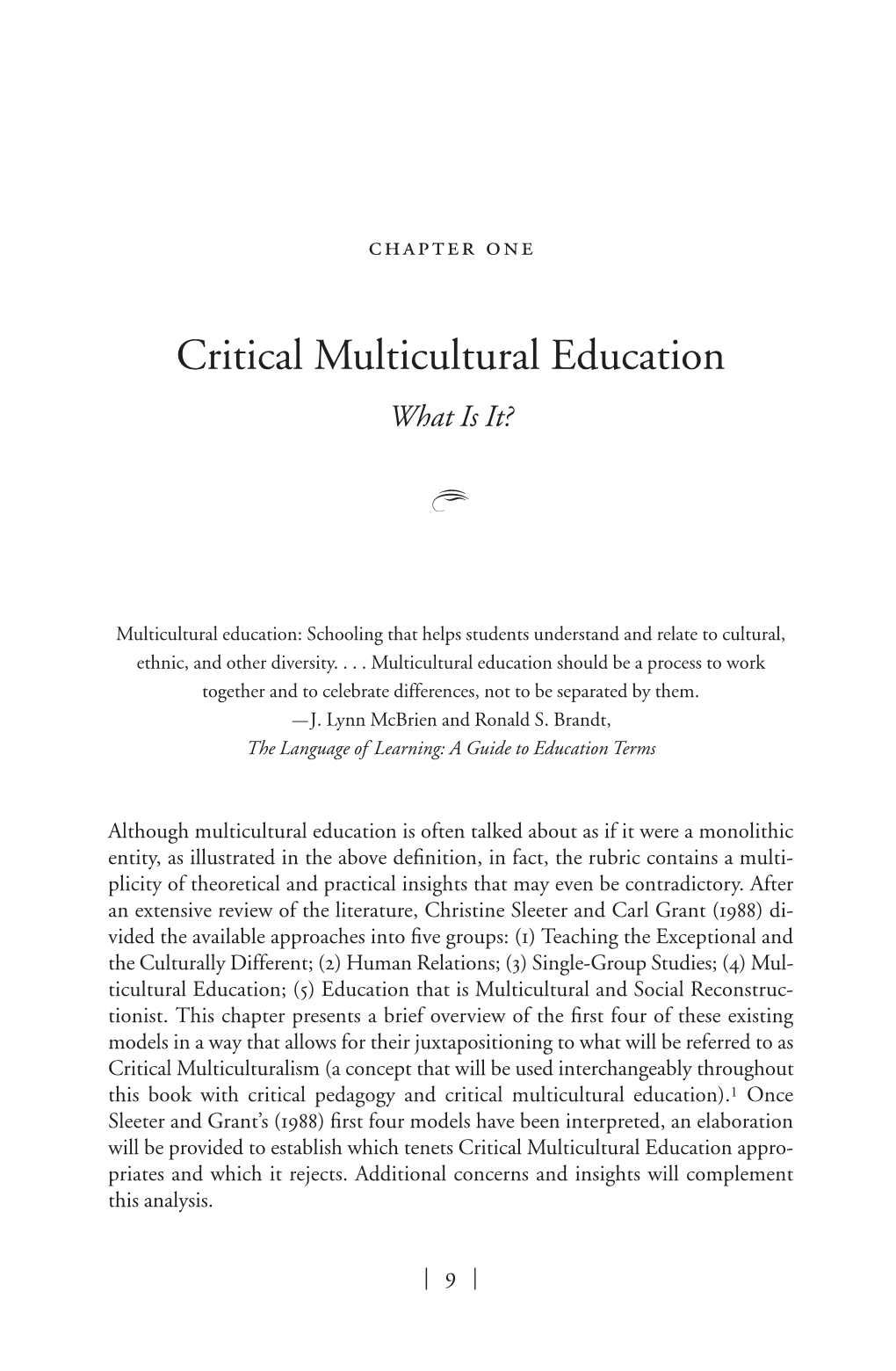 Critical Multicultural Education What Is It? 