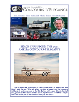 BEACH CARS STORM the 2014 AMELIA CONCOURS D'elegance