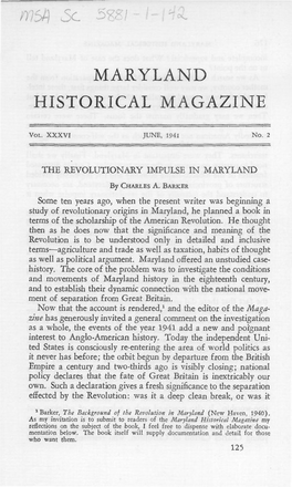 Maryland Historical Magazine, 1941, Volume 36, Issue No. 2