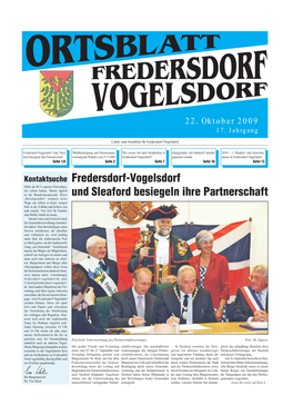 Fredersdorf-Vogelsdorf Und Sleaford Besiegeln Ihre Partnerschaft