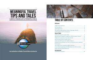MEANINGFUL TRAVEL TIPS and Tales LGBTQ Traveler’S Perspectives Table of Contents