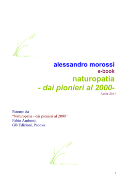 Estrtto Da Naturopatia Dai Pionieri Al 2000
