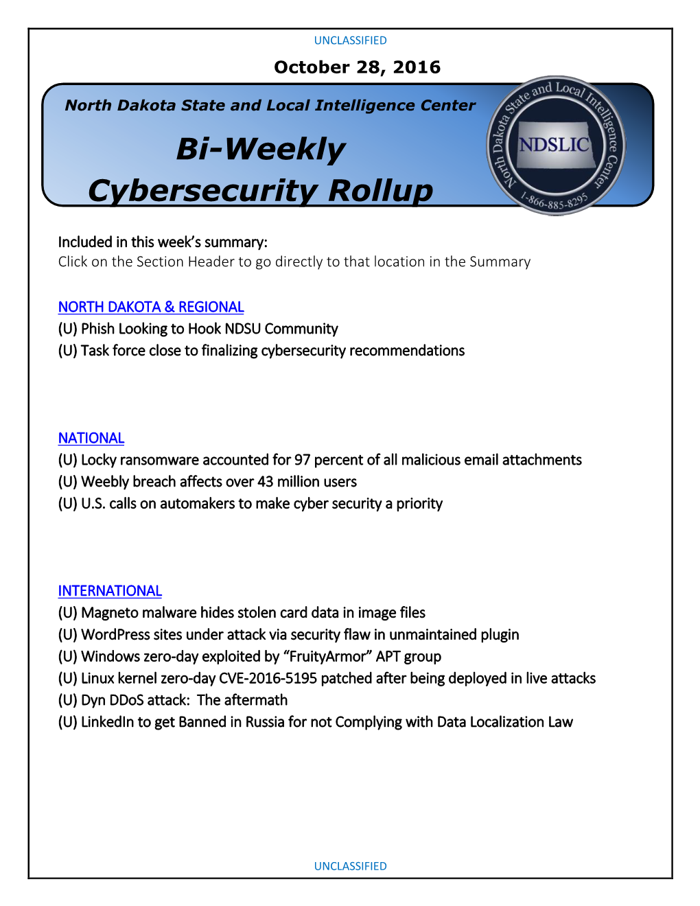 Bi-Weekly Cybersecurity Rollup