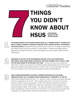 7 Things You Didn't Know About HSUS
