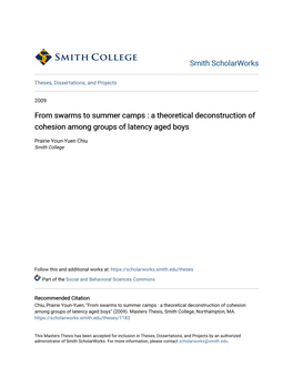 From Swarms to Summer Camps : a Theoretical Deconstruction of Cohesion Among Groups of Latency Aged Boys