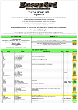 Soundgas Stock List