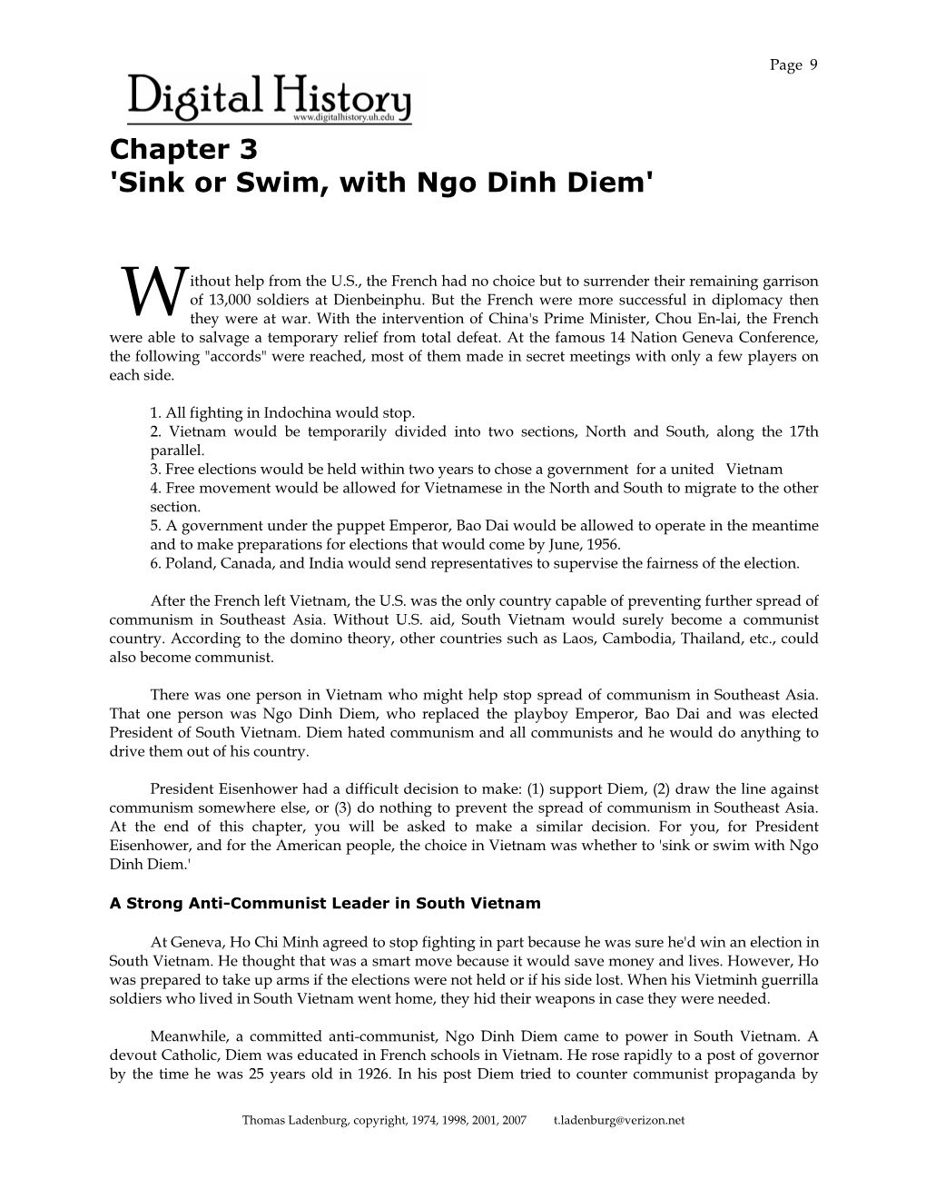 Sink Or Swim, with Ngo Dinh Diem'