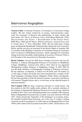 Interviewee Biographies