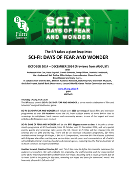 Sci-Fi: Days of Fear and Wonder