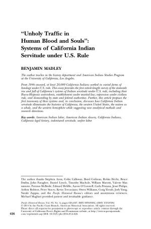 Systems of California Indian Servitude Under US Rule
