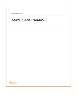 AMPERSAND NAMASTE Ampersand Namaste