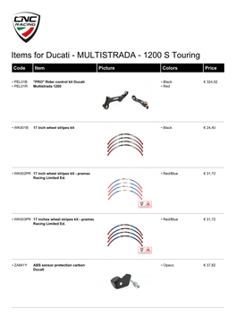 Items for Ducati - MULTISTRADA - 1200 S Touring