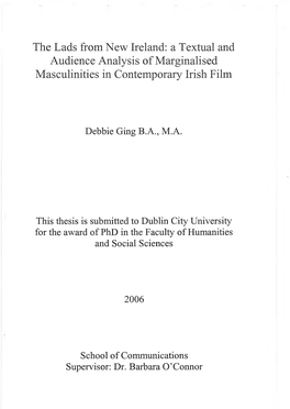 The Lads from New Ireland: a Textual and Audience Analysis of Marginalised Masculinities in Contemporary Irish Film