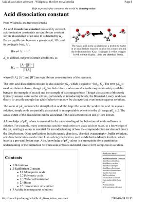 Acid Dissociation Constant - Wikipedia, the Free Encyclopedia Page 1