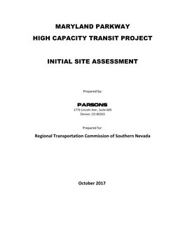 Maryland Parkway High Capacity Transit Project