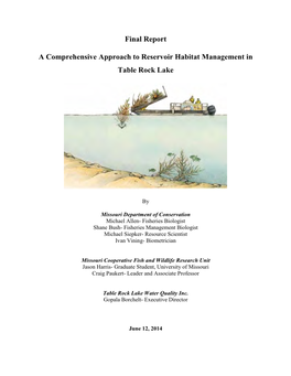 Final Report a Comprehensive Approach to Reservoir Habitat