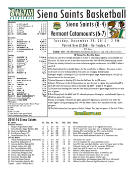 Siena Saints Basketball November Fri